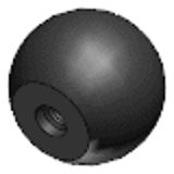 DIN 319 C - Black plastic - Ballknobs