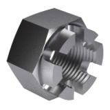 DIN 935-1 - Steel 10.9 Zinc flake - Hexagon slotted, metric fine thread. Product classes A and B