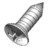 DIN 7983 / ISO 7051 C-H - Steel hardened nickel-plated - Cross recessed raised countersunk oval head tapping screws