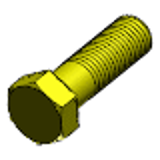 DIN 931-1 / ISO 4014 - Stahl 8.8 verzinkt gelb - Sechskantschrauben mit Schaft, Produktklassen A und B