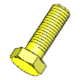 ISO 4017 - Stahl 8.8 verzinkt gelb - Sechskantschrauben mit Gewinde bis Kopf - Produktklassen A und B