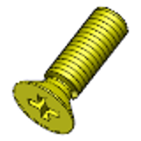 DIN 965 A - Steel 4.8 zinc-plated yellow - Countersunk screws with cross slot A, thread to head