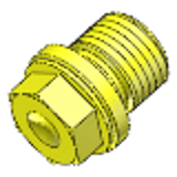 DIN 910 - Steel zinc-plated yellow - Sealing screw with collar and external hexagon, with pipe thread